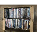 2 boxes containing a large assortment of DVDs