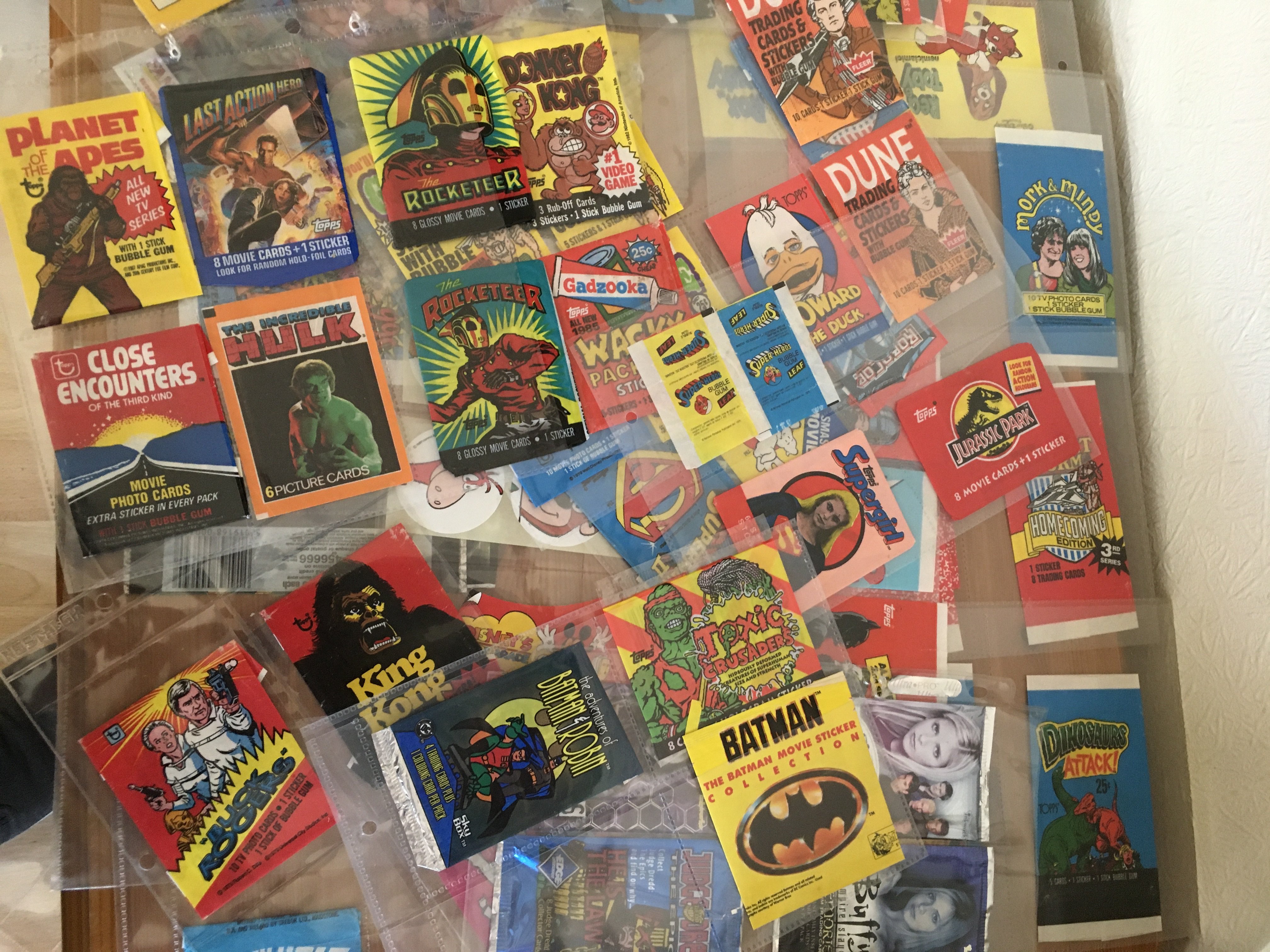 A collection of trading card / Bubble gum card wax wrappers , including