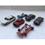 Scalextric, a collection of loose cars, including