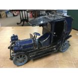 Tinplate, clockwork vintage car/ taxi, unmarked