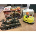 Marx toys , boxed, cap firing tank and a boxed Dod