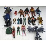 A collection of loose figures including Star Wars,