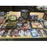 A collection of Star Wars episode 1 carded and boxed toys, including Figures, commtalk readers,