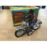 Codeg toys, boxed , friction drive motorcycle and