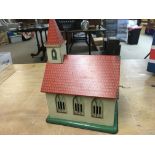 Tinplate musical wind up church , made in Germany