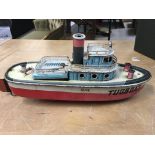 Tinplate Tugboat, Japanese, battery operated