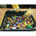 A box containing a collection of Simpson's figures