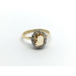 An 18carat gold ring set with a good size topaz or