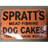 An Original large Spratts advertising sign. 76x51cm