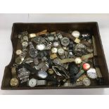 A wooden tray of good mixed watches.