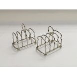 A pair of small silver toast racks, Birmingham 192
