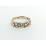 A 9carat gold ring set with diamonds ring size R-S