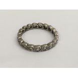 A 9 ct gold white gold eternity ring size N