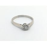 A Platinum ring set with a brilliant cut solitaire