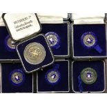 6 cased hallmarked silver and enamel Southend High