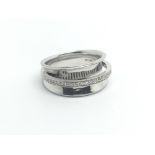 An unusual modern design 18carat white gold ring s