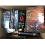 A box of good books including signed and sealed copies by Anthony Horowitz, Joshua Moselle.