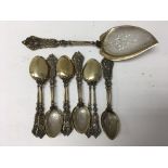 A continental .800 silver gilt ornate desert set c