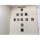 An album containing GB stamps including a Penny black.