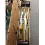 A vintage cased 'The Grange Croquet Set'.