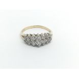 A 14carat gold ring set with a pattern of CZ ring
