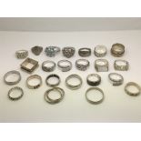 A collection of good silver rings.