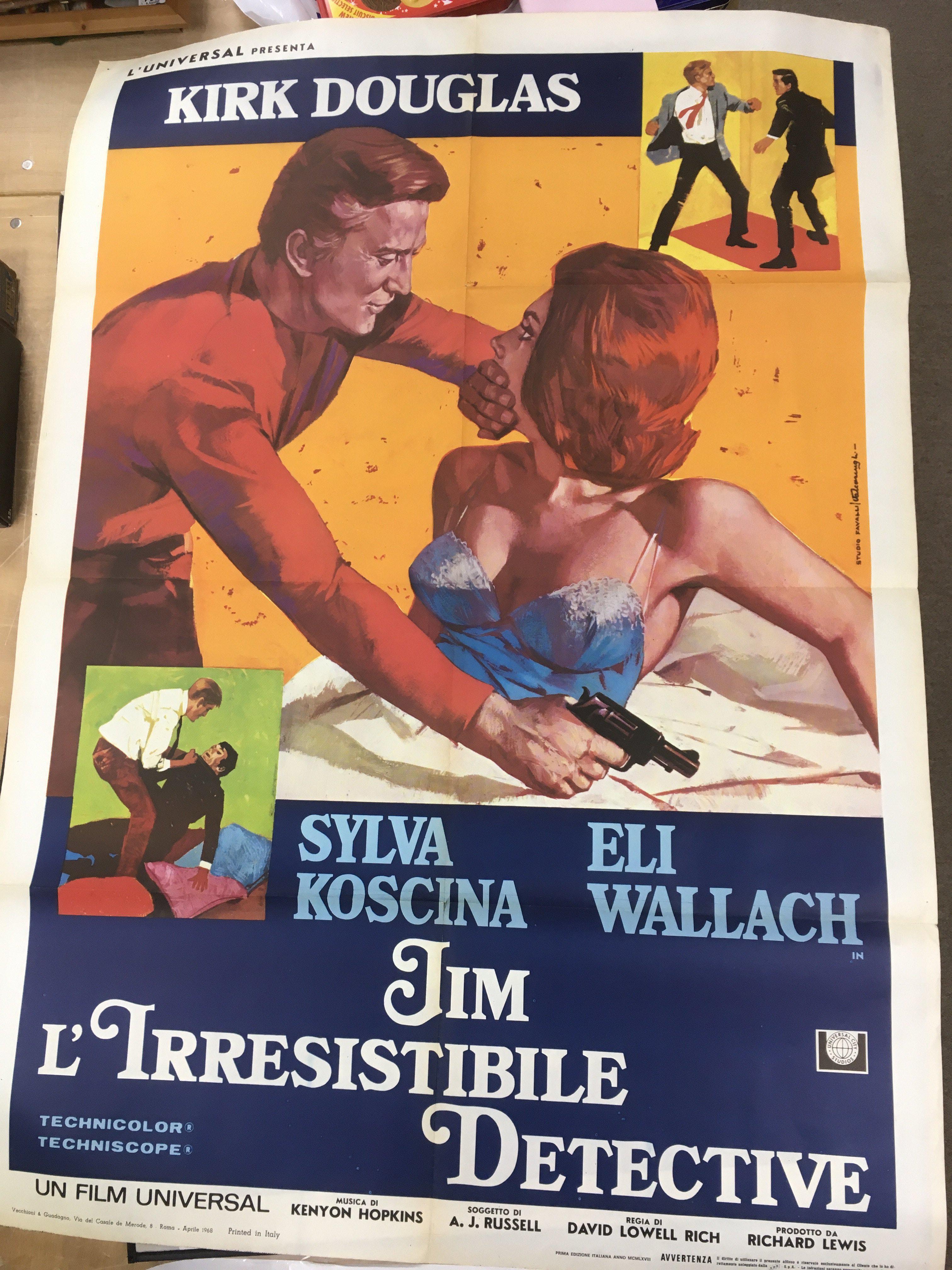 A rare Italian bus stop film poster for 'Jim l'irr