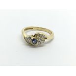 An 18carat gold ring set with a blue Sapphire flan