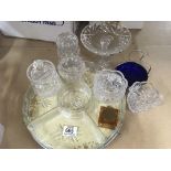 A 1950s lazy Susan and a selection of good cut glassware - NO RESERVE