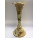 A blush ivory Royal Worcester trumpet shaped vase