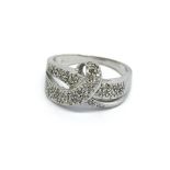 A 9ct white gold and diamond ring, approx 3.82g