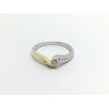 An 18carat white and yellow gold ring of modern de