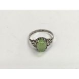 A silver and chrysoprase ring, possibly German or