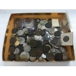 A box of mixed GB and foreign coins.