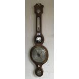 A G. DiMaud, Taunton, Mahogany veneered Banjo barometer.