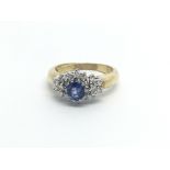 An 18carat gold ring set with a Ceylon sapphire an