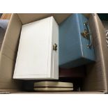A collection of large vintage jewellery boxes.