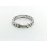 An 18cart gold half hoop eternity ring set with diamond ring size M