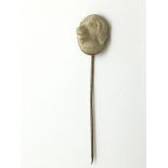 A Victorian carved ivory stickpin in the form of a