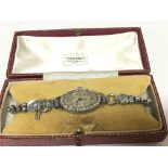 An Art Deco Platinum and diamond set ladies watch