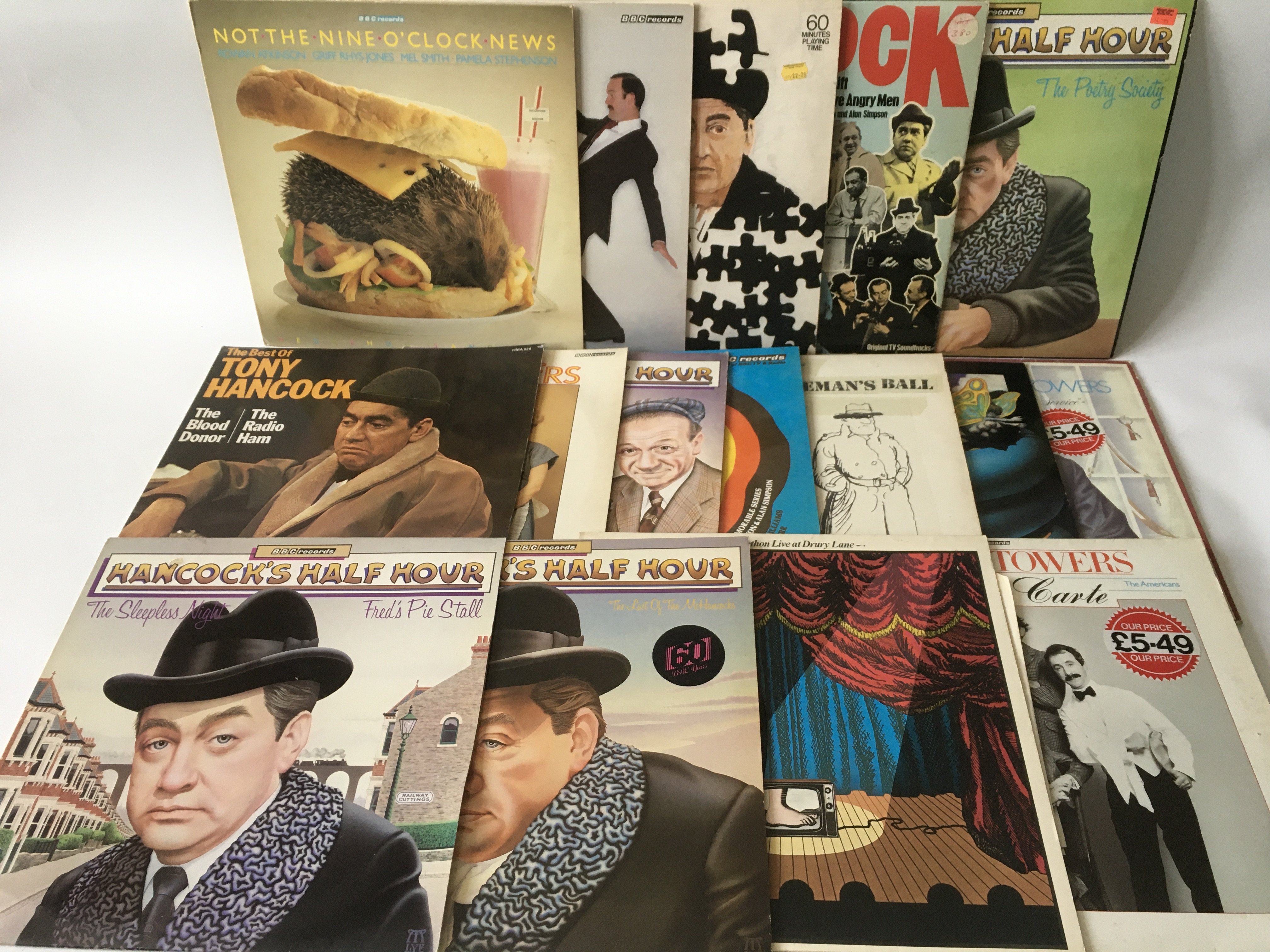 A collection of comedy LPs.