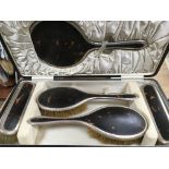 A cased silver and tortoiseshell five piece dressi