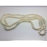 A cultivated pearl necklace.