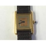 A Must de Cartier ladies tank Quartz wristwatch wi