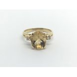 An 18carat gold ring set with a good size cut yell