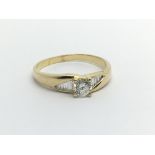 A gold solitaire diamond ring, approx.15ct, approx 2.9g and approx size N-O.