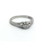 A platinum solitaire diamond ring, approx.15ct, approx 3.4g and approx size J.