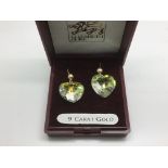 A pair of aurora crystal drop earrings, on unmarke