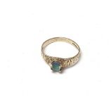 A 9ct gold and opal set ring, K.