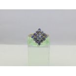 A 9ct gold ring set with tanzanite, approx 2.2g an